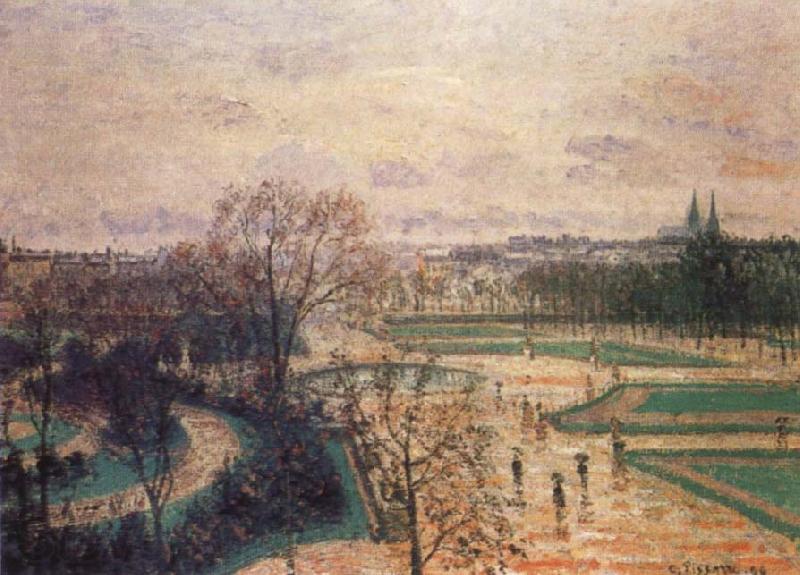 Camille Pissarro The Tuileries Gardens in Rain Norge oil painting art